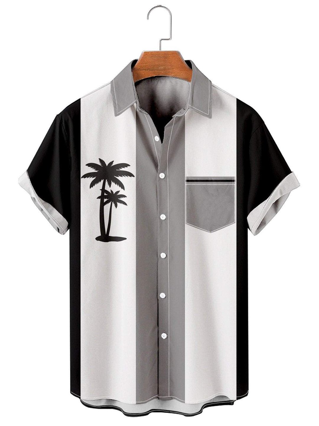 Men's Hawaiian Coconut Casual Bowling Shirt