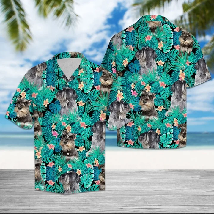 Miniature Schnauzer Mix Native Tropical Hawaiian Shirt